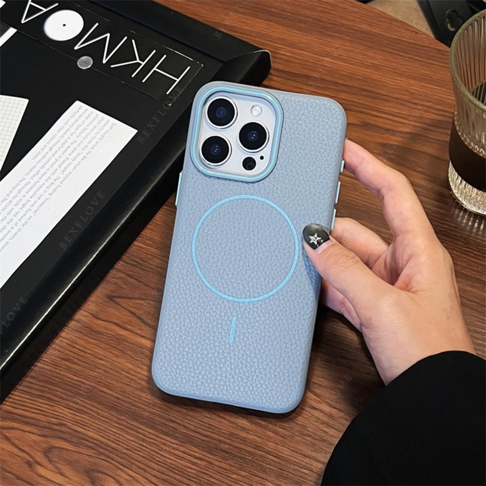 Leather Magnetic Phone Case For iPhone 15 14 13 12 11 16 Pro Max Plus SE XR X XS MAX For Magsafe Wireless Charge Protector Cover