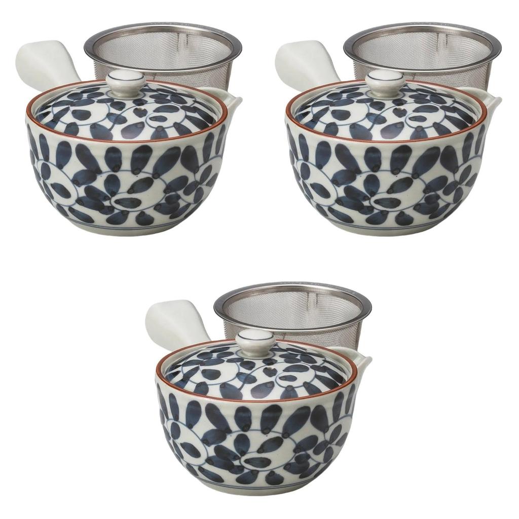 Sada 3 středních čajových konviček s výlevkou ve tvaru ptačího zobáku Octopus Arabesque, konvičky z Arita ware, Arita ware Setomonohonpo, U-tvar [10,5×8cm 250cc]