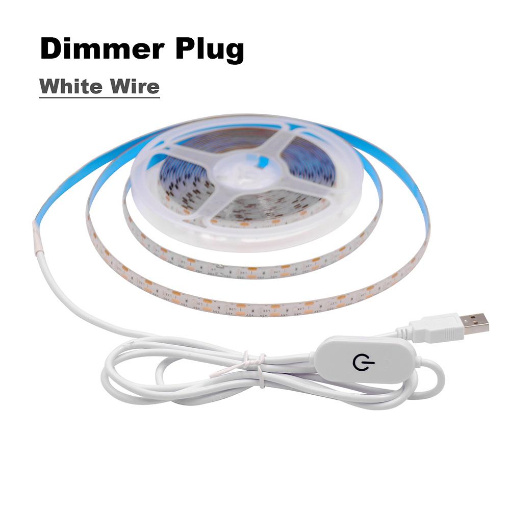 5V USB 2835 LED Strip Light with DC Plug 3528 SMD Flexible Led Tape Ribbon 60LED 0.5m 1m 2m 5m Cabinet Lights Night TV Backlight