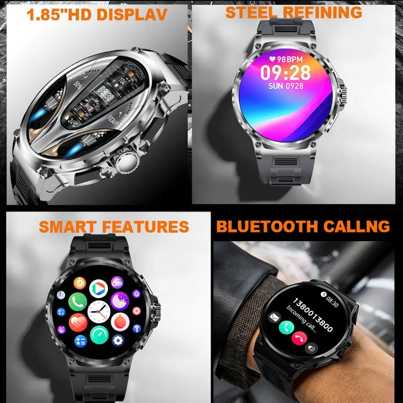 2025 New 1.85-inch Ultra HD AMOLED Smart Watch Men GPS Bluetooth Call 710 Mah Battery 400+Dial Fitness Sport Fitness Smartwatch