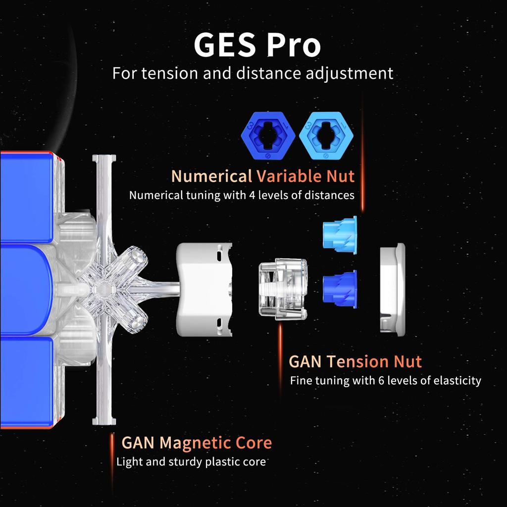 GAN 11 M Offisiell Konkurranse Magisk Kube GanCube Magnetisk 3x3 Lett å UV-belagt Pro, - Høyytelses kube, Klistremerkeløs, Vri,
