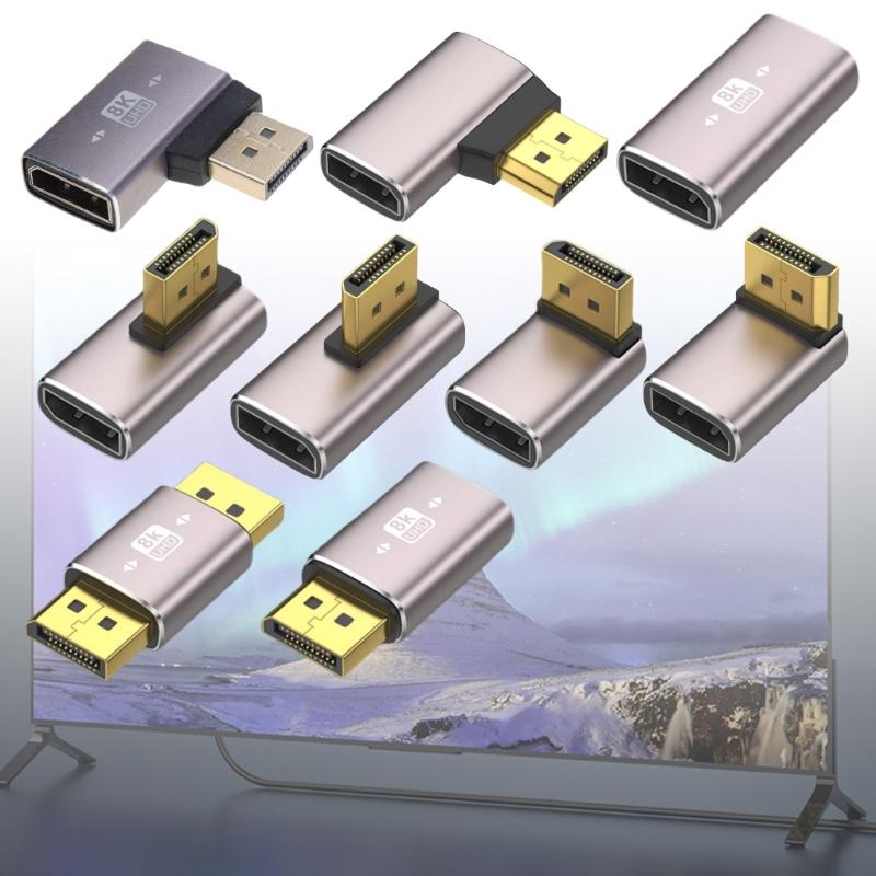 8K  1.4 Adapter Right Angle   Male to Female Vertical Connectors Converter Extender Support 8K@60Hz