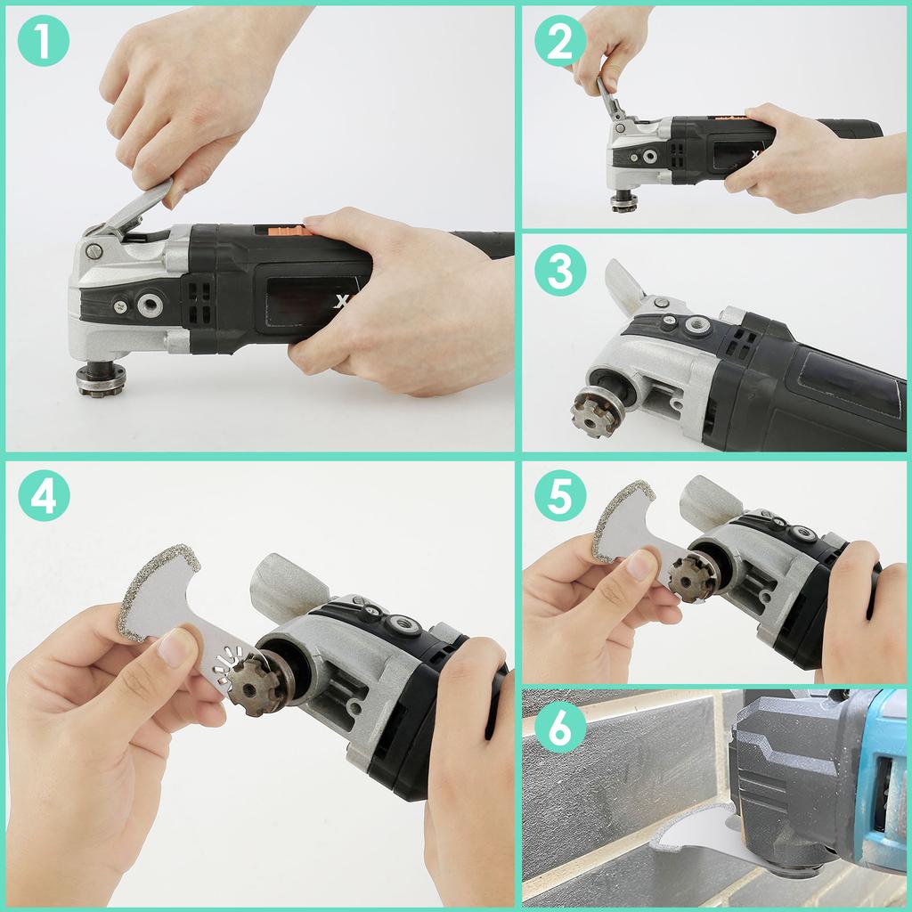 6 Pcs Diamond Oscillating Blade Efficient Multi Tools Blades Kit Practical Grout Removal Tool Oscillating Saw for Removing Grit