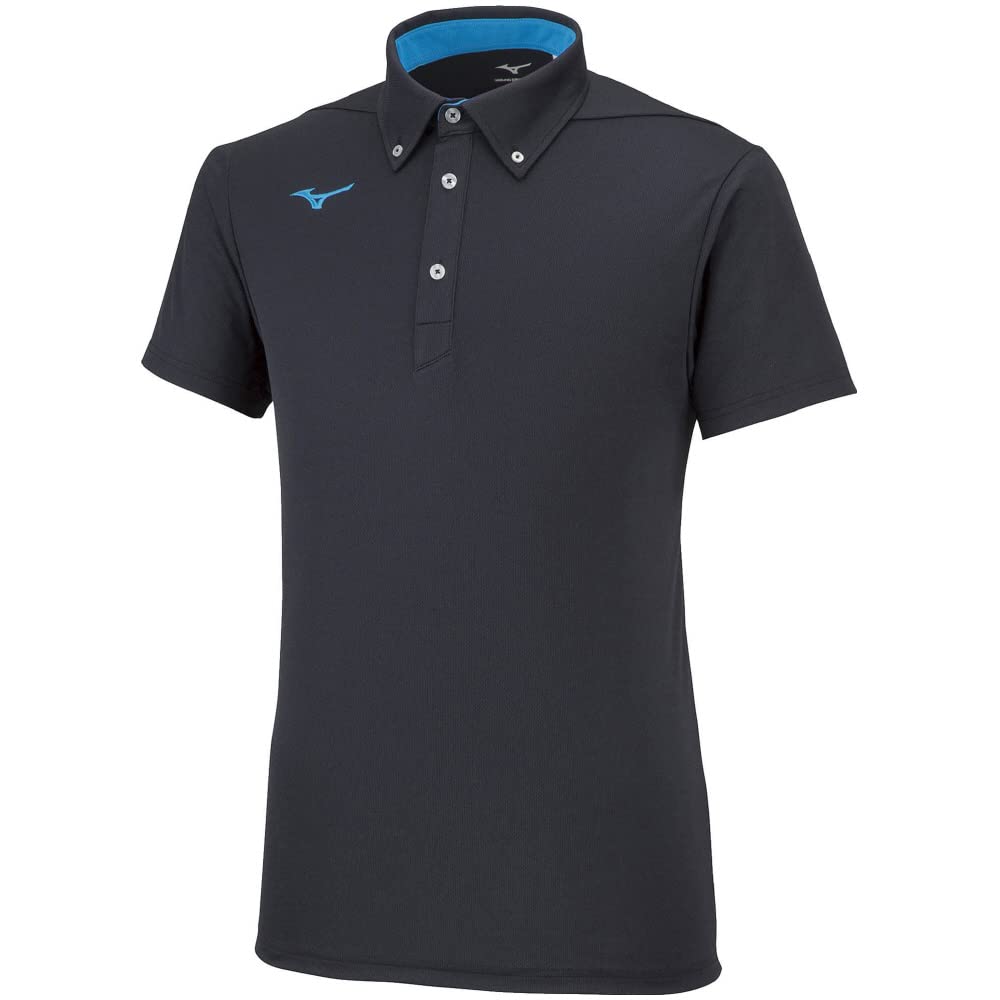 

Mizuno Training Wear Polo Standard Size 32MA2180 Button-Down Shirt, Sweat-Wicking, Quick-Drying, Fit, Deodorizing, Black, L,