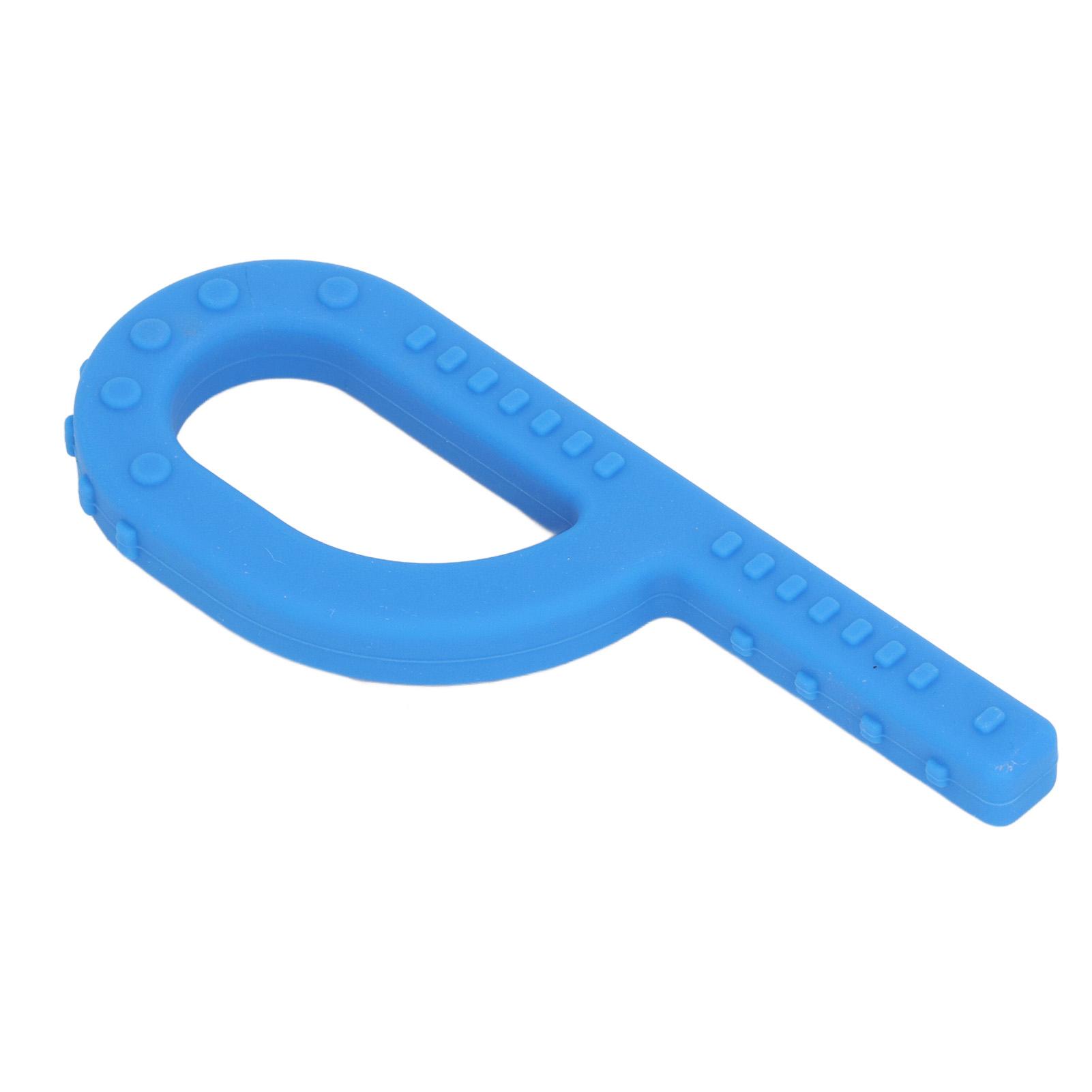 

Оральный моторный жевательный инструмент P-образной формы силиконовый для детей-аутистов, жевательный сенсорный ручной игрушечный синий синий