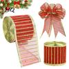 Wrapping Ribbon for Holidays Stripe Sequin Christmas Ribbon, Glitter Polyester Fabric Wide Craft Decorative Mesh Party Supplies Ribbons Wreath Floral