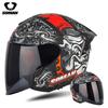 SOMAN SM523 Flip-Up Motorcycle Helmet Men Women Dual Lens Half All Season ABS Safety Certified