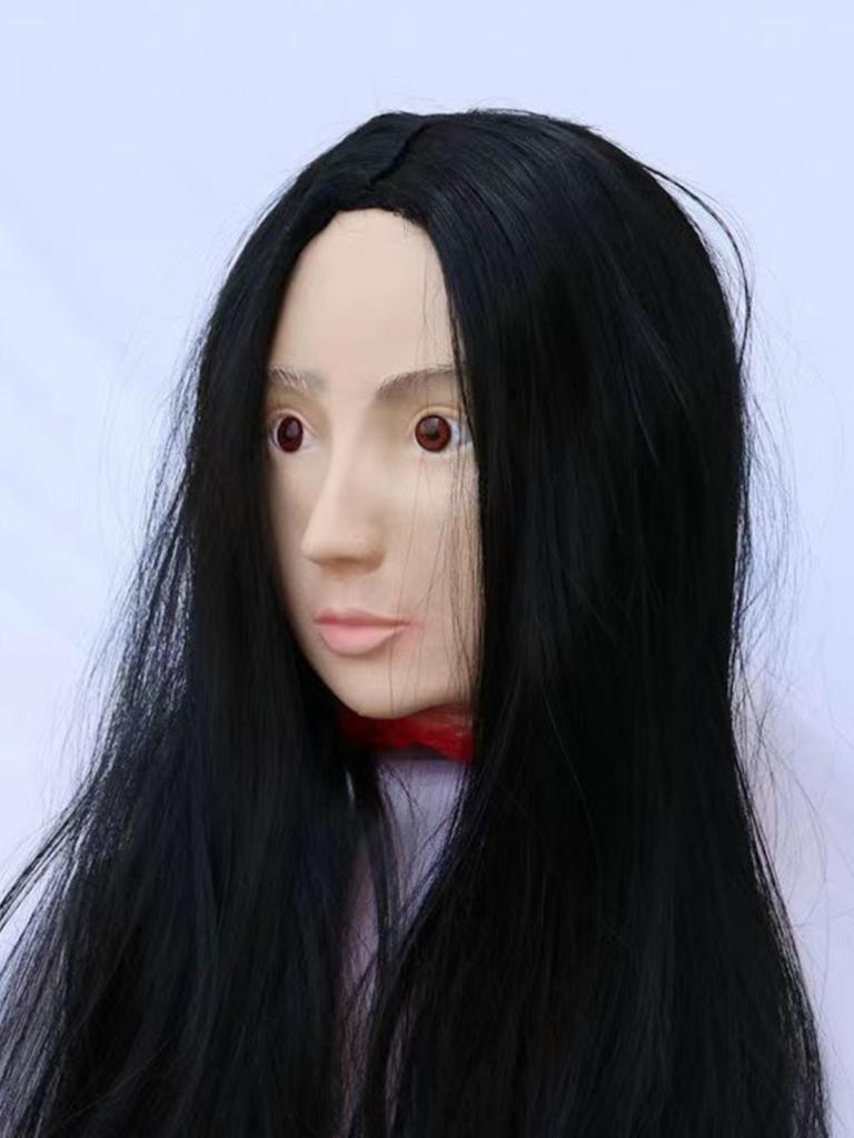 Halloween Ghost House Prop With Long Hair Girl Head For Spooky Decorations