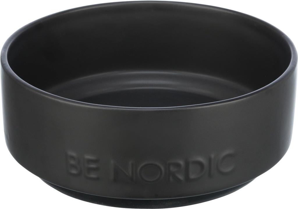 BE NORDIC Comedero cerámica/caucho 1.2l/18cm Negro