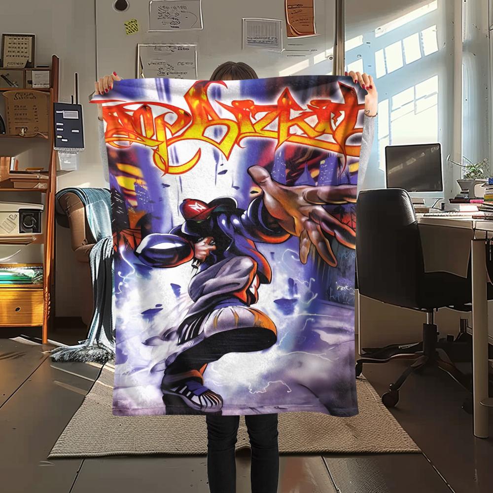 1PC Limp Bizkit Print Flannel Blanket, High quality Comfortable for All Seasons, Home Decor, Warmth and Comfort, Perfect for Christmas Gifts
