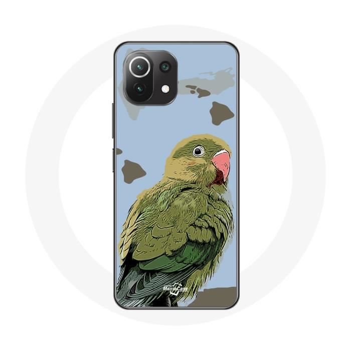 Coque - Xiaomi - Mi 11 Lite - Souple - Perruches Oiseaux - Vert