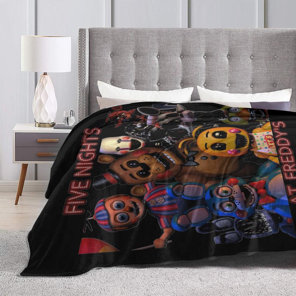 FNAF 2 Puppet Blankets Velvet Printed Portable Lightweight Thin Throw Blankets for Bed Outdoor Quilt