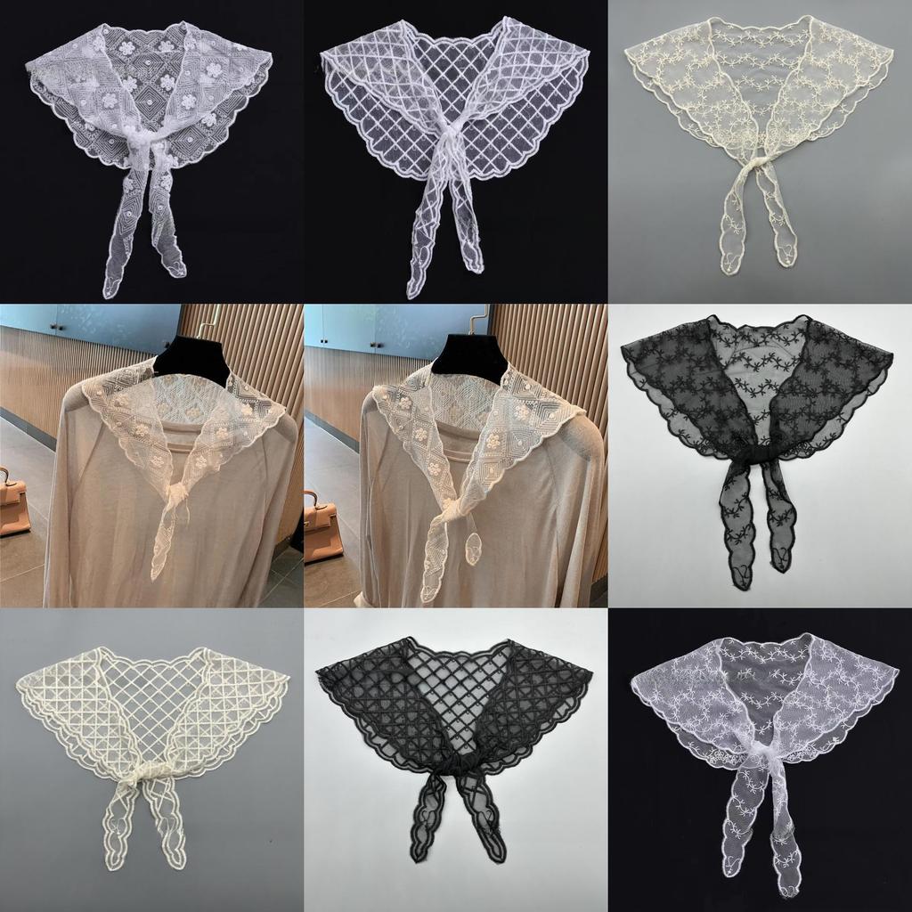 Silk Scarf Summer Lightweight Lace Floral Wrap For Women