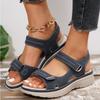 New large size casual sandals women's sports style Velcro one-word fish mouth sandals