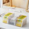 Plastic Tea Bag Storage Box Sealed Dust-proof Sugar Packet Storage Box with Removable Dividers Large Capacity Card Storage Box