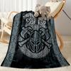 Viking Warrior Emblem Blankets Are Suitable for Living Rooms,making Them an Ideal Choice for Outdoor Travel and Gifts.