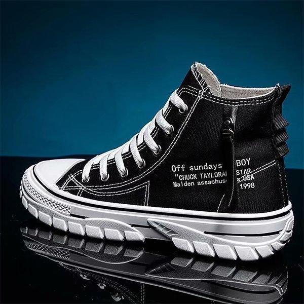 Tendência de sapatos de lona de cano alto masculino casual legal moda estilo de rua tênis hip hop para adolescentes