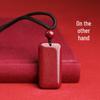 Natural Cinnabar Peace Amulet Pendant with Purple and Gold Sand - Unisex Gift for Benming Year.