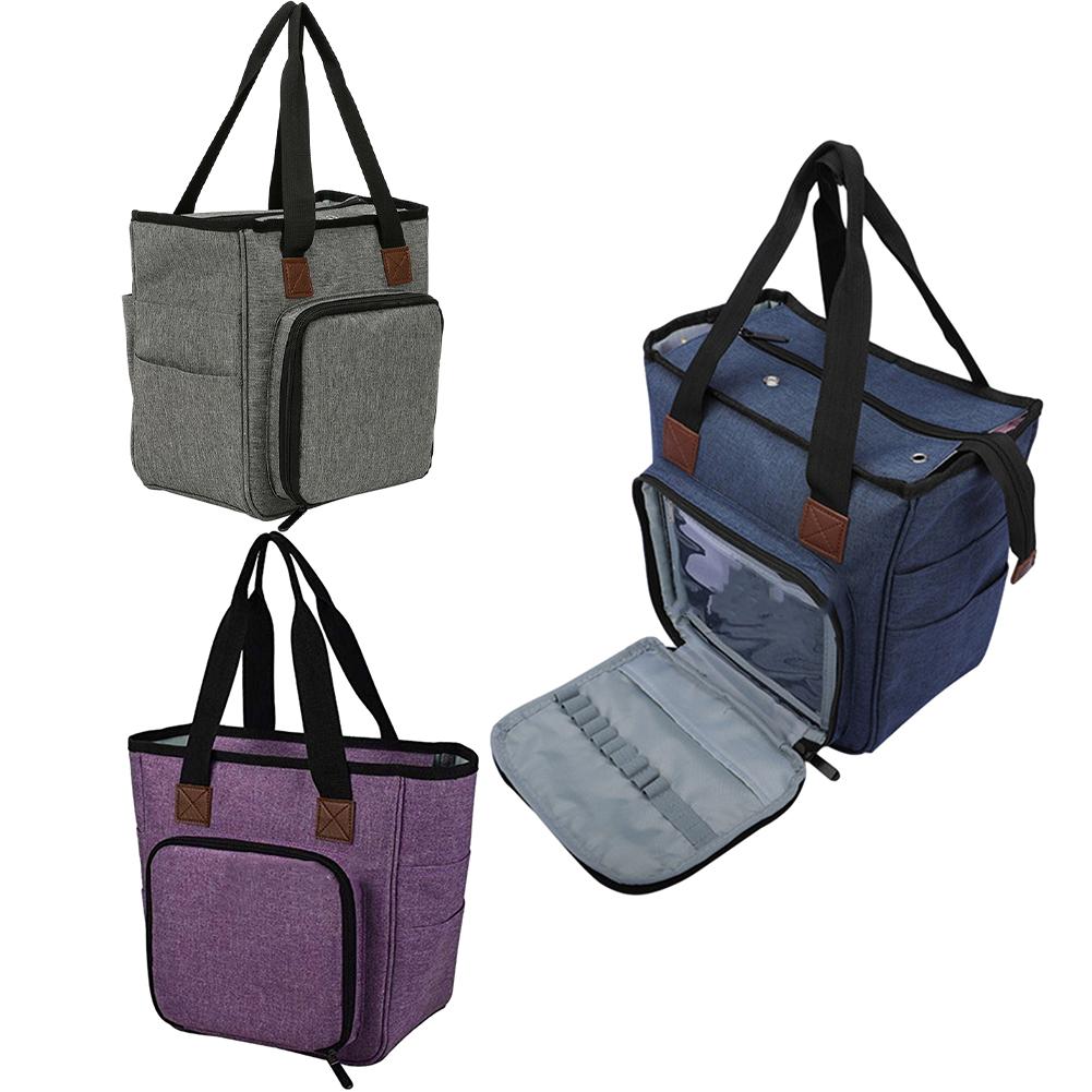 Borsa Organizzatore per Vestiti Custodie Ricamo a Mano Lavoro a Maglia Grande Capacità Borsa Contenitore Intrecciata Scatola Portatile per Conservare Aghi da Cucito