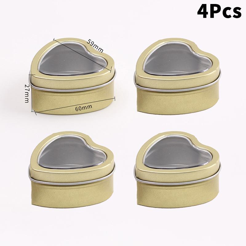 Heart-Shaped Gift Boxes, Tin Heart-Shaped Empty Jars With Lids, Mini Jewelry Boxes/Spice Boxes