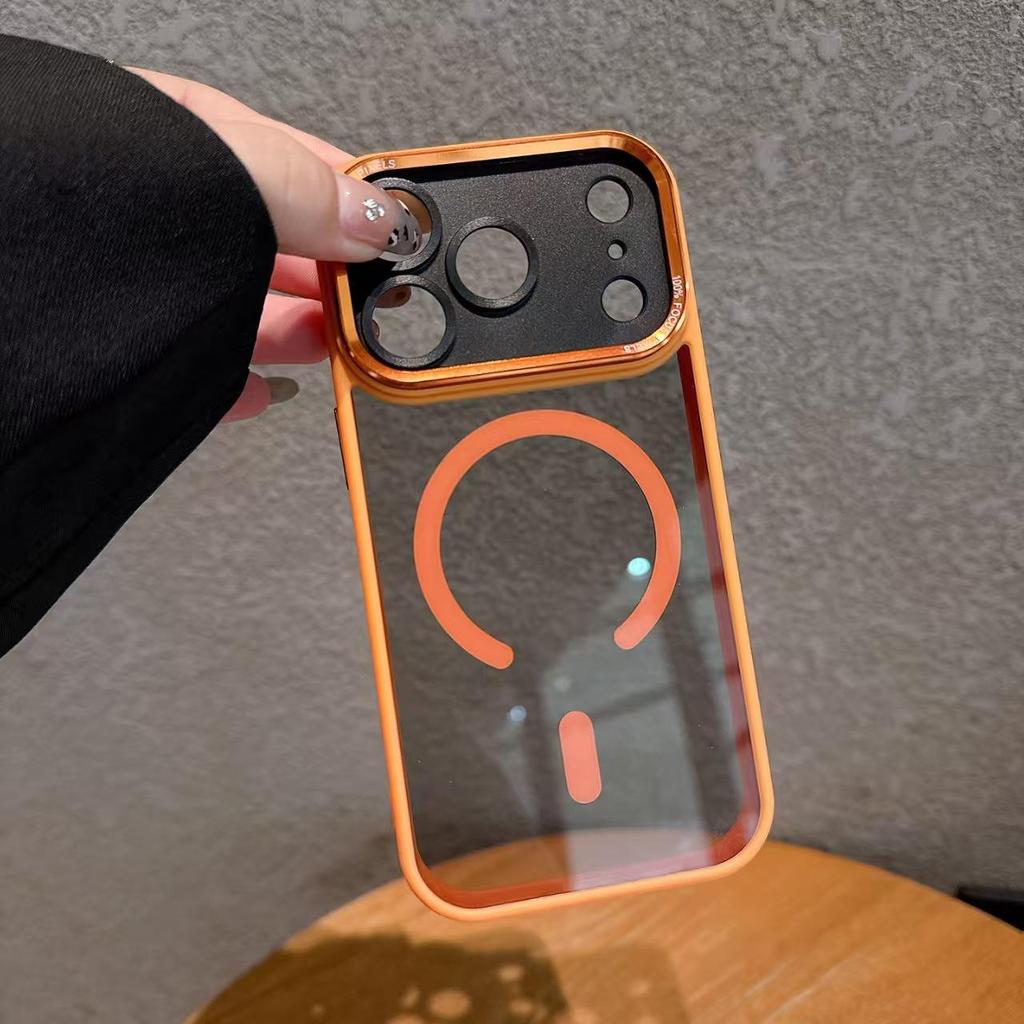 Cross-border Magnetic Phone Case for iPhone 17 Pro Max with Full Coverage, Transparent Soft Edge, and Drop-Proof for Apple 11-16 Models