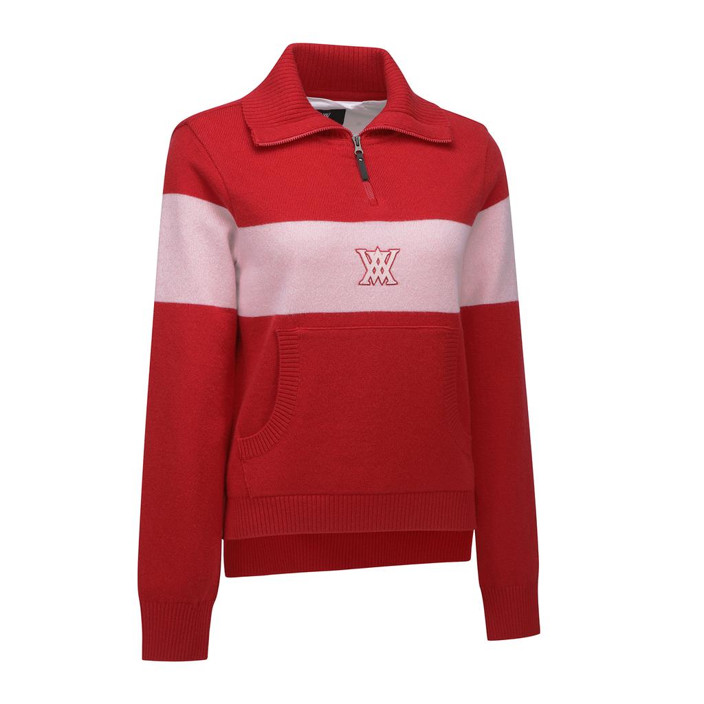 ANEW GOLF W Big Collar Half Zip-Up Pullover_Re