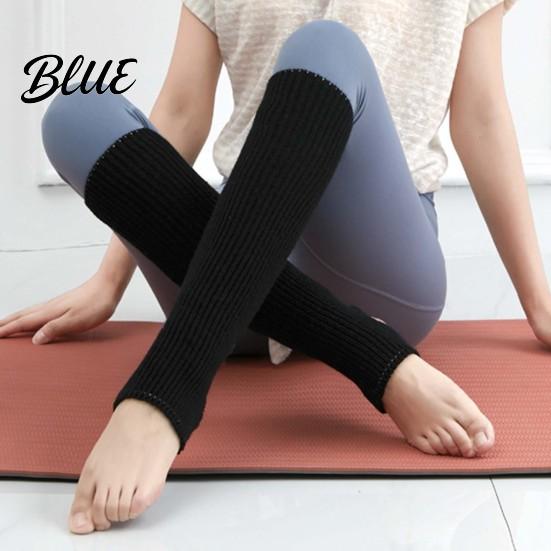 Women Knitted Leg Footless Blow Warm Warmers Pair Thickened Socks 1 Solid Color Knee