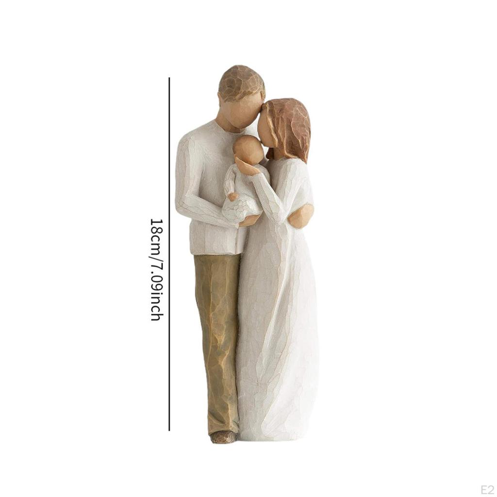 Family Themed Figurine Gifts Hand Painted Figure for Christmas Shelf Cabinet A