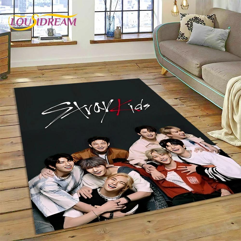 HD Korea Kpop Stray Kids 3D Singer Carpet Rug for Bedroom Living Room Home Sofa Decoration,Children Game Large Decor Floor Mat