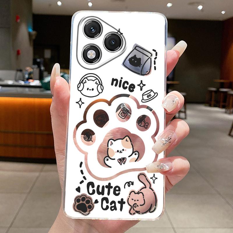 Casing For Honor 400 Lite Case ABR-NX1 Aesthetic Fashion Cute Cat Soft Silicone Back Cover Honor 400Lite Transparent Phone Case