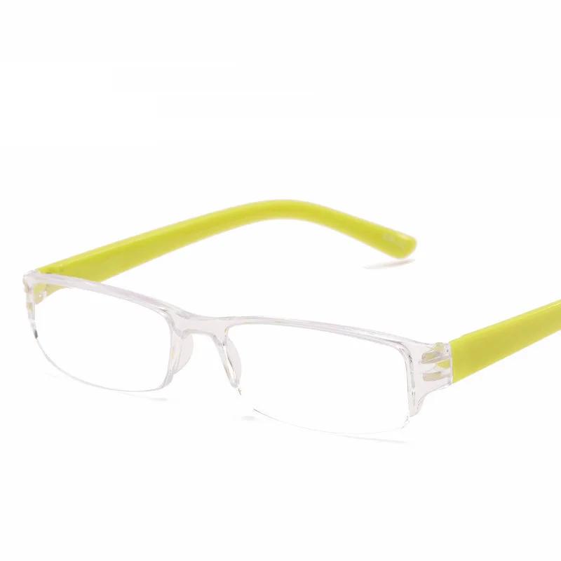 Unisex Ultralight Transparent Silver Resin Lens Plastic Frame Flat Mirror Eyewear Reading Glasses Presbyopic Glasses