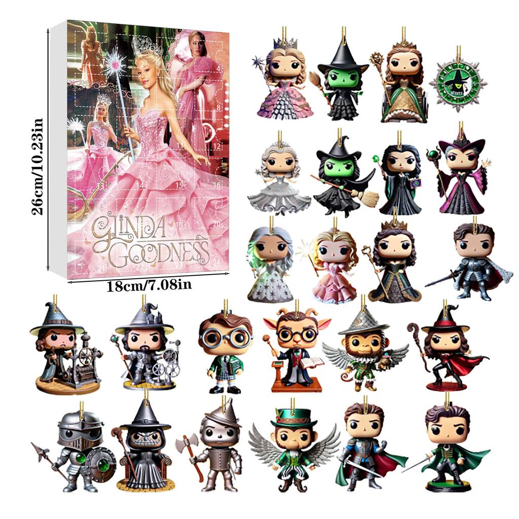 2D Flat Acrylic Hanging Calendar Box Advent Calendar Box Holiday Hanging Decoration