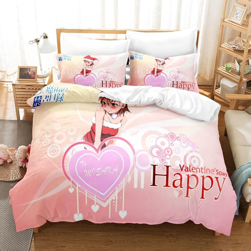 3D Printed Anime A Certain Magical Index Bedding Set Single Twin Full Queen King Size Bed Set Adult Kid Bedroom Duvetcover Sets