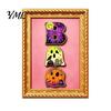 Metal Cabinet Ornaments Halloween Pumpkin Frame Refrigerator Magnet, Vintage Ghost Fridge Waterproof Magnets Whiteboard Decorative Magnet for Holiday