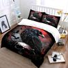 Black Raven with Crimson Background Print Bedding Set Black Raven Duvet Cover Pillowcases for Adult and Children Luxury Gift