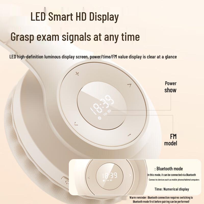 Kewo FM Radio Bluetooth Over-Ear Exam Headphones