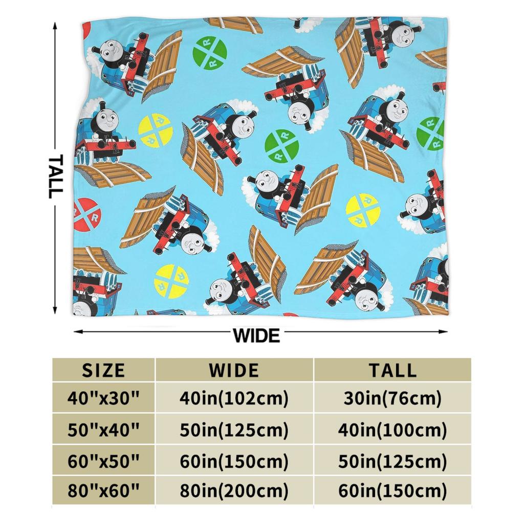 T-Thomas The Train Friends Flannel Blankets Tank Cartoon Warm Throw Blanket for Couch Chair Travel Bedspread Sofa Bed Cover