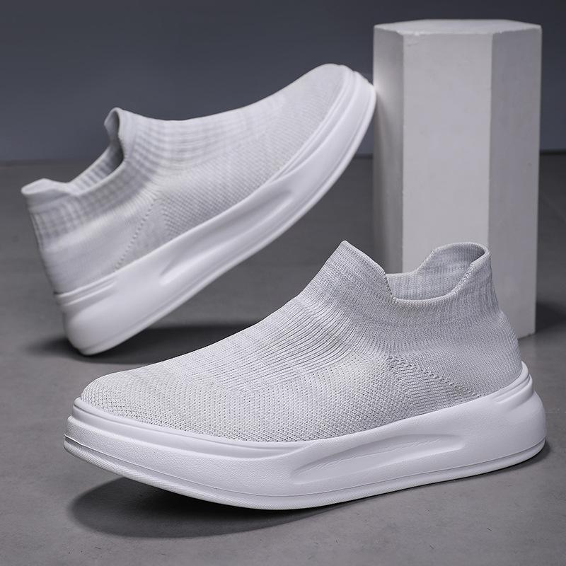 Spring and summer new breathable mesh shoes thick-soled fly-woven foot socks casual shoes