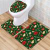 Christmas Toilet Three-Piece Floor Mat Bathroom Three-Piece Carpet Doormat