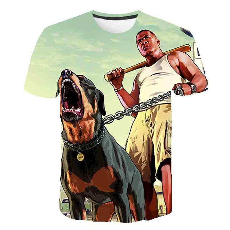 Summer Children Game GTA 5 Clothes Sports Clothes For Baby Girl Boy Tshirts 2 Piece Set Kids Baby Children 1-14 Years Clothing