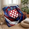 Kroatien Fußball Aufdruck Flanelldecke Hautfreundlich Warm Dekorativer Überwurf für Innen Couch Bett Tägliche Nutzung