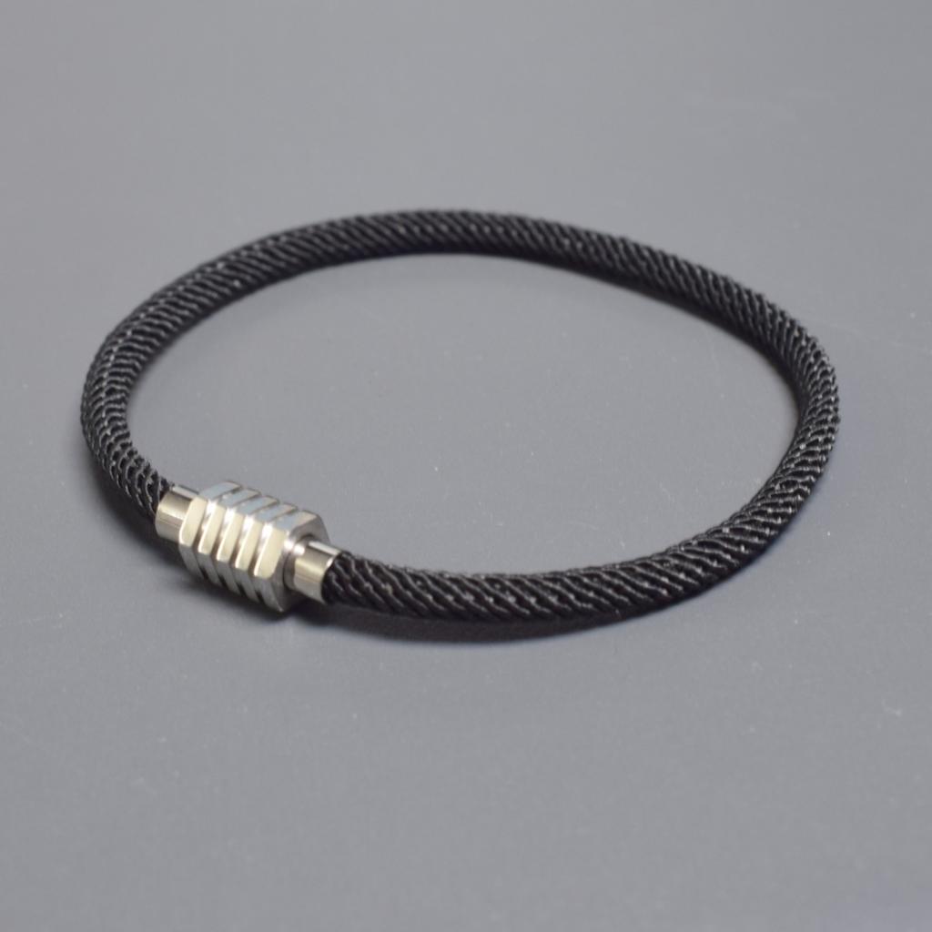 VOQ Fashion Geometric Hexagonal Stainless Steel Magnetic Buckle Rope Bracelet for Men Women Friendship Luxury Handmade Jewelry