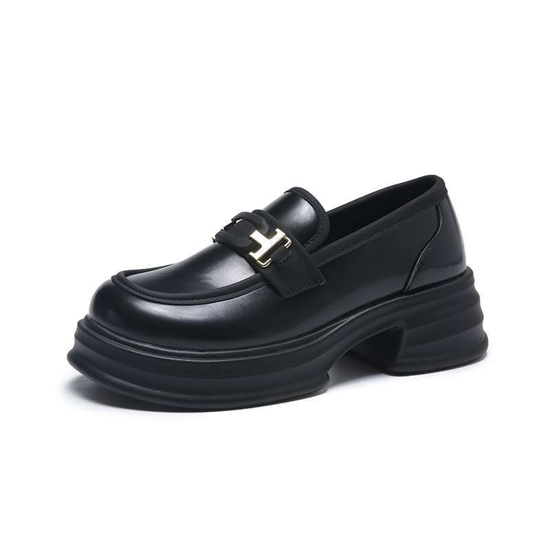 British Style Small Leather Shoes Women's Loafers 2025 New Platform Loafers Women's Casual Versatile One-pedal Jk Single Shoes