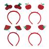 4Pcs Fruit Decor Headbands Cartoon Watermelon Cherry Strawberry Headpiece Spring