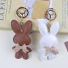 Trendy Cartoon Bowknot Bunny Keychain - Cute PU Pendant for Bags & Phones