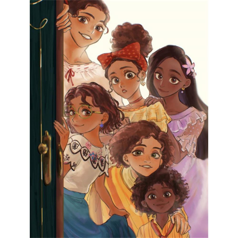 

Disney 5D DIY Diamond Painting Maliga Family Watercolor Family Portrait Illustration Embroidered Mosaic Cross Stitch Home Decor Gift Craft Round 20x30cm