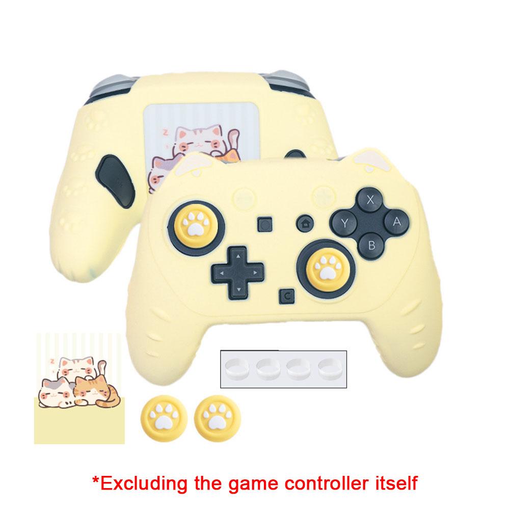 For Switch2 Pro Silicone Cover New Cat Paw Silicone Soft Shell Gamepad Sticker Skin for NS2 Pro Game Controller Case Thumb Stick