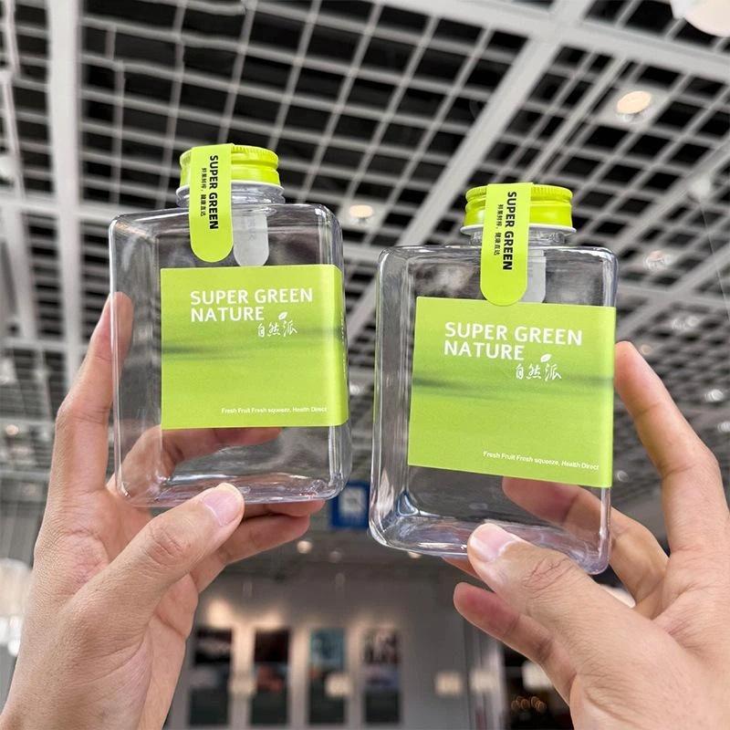 Empty Plastic Drink Containers Disposable 350/400/500ML Food Safe Bottles for Juice Liquor Birthday Party Supplies