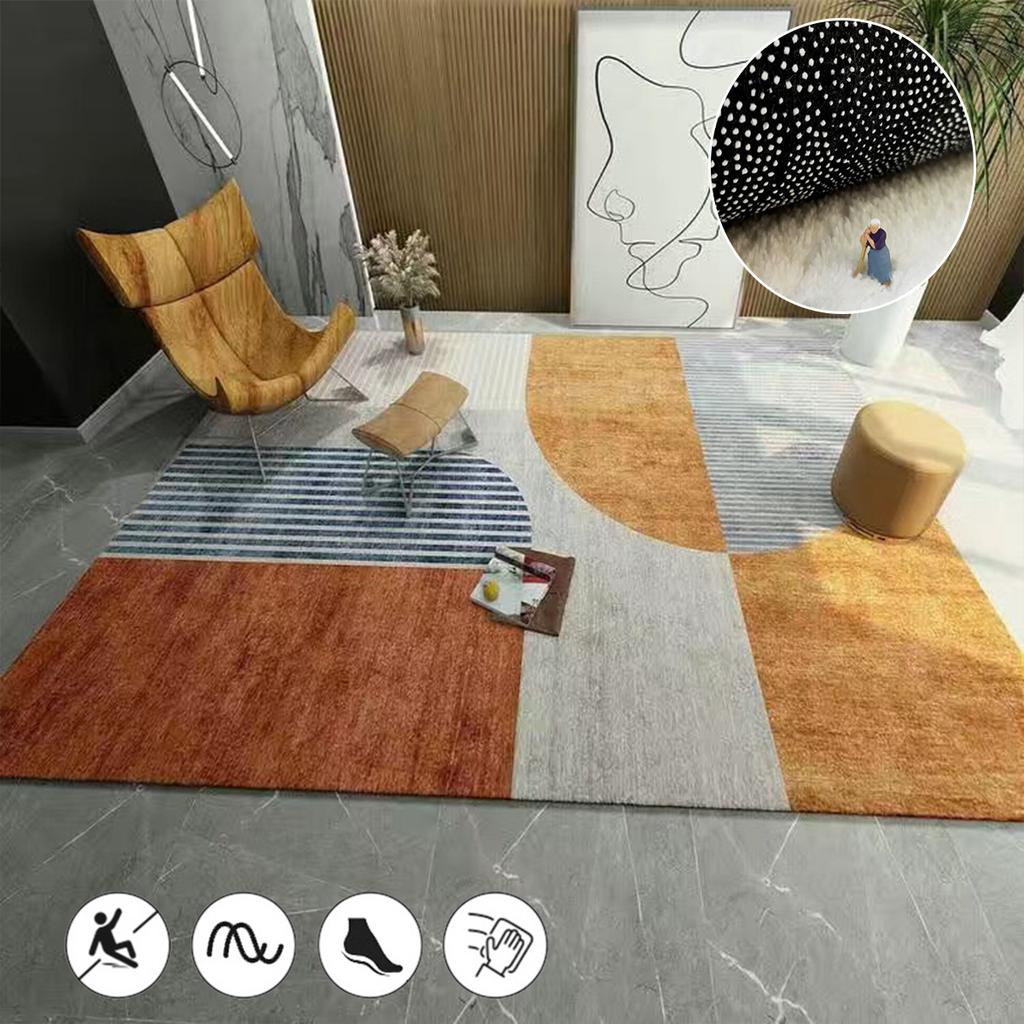Modern Light Luxury Orange Carpet Home Soft Lounge Rugs Dirty Living Room Large Area Rug Bedroom Decor Carpets Entrance Door Mat