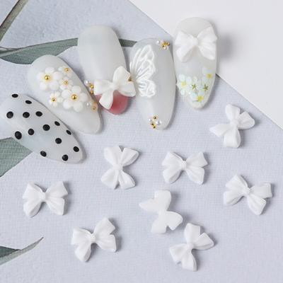 50Pcs Manicure Resin Three-dimensional Flat Non-Fading Anti-drop Decor Base DIY Bow Fingernail Manicure Decoration Manicure